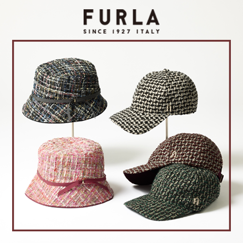 FURLA 2025 AWツイード帽子コレクション hat - MOONBAT | ムーンバット 