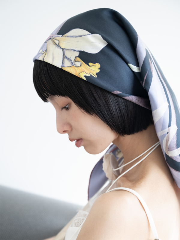 スカーフを使ったヘアアレンジ