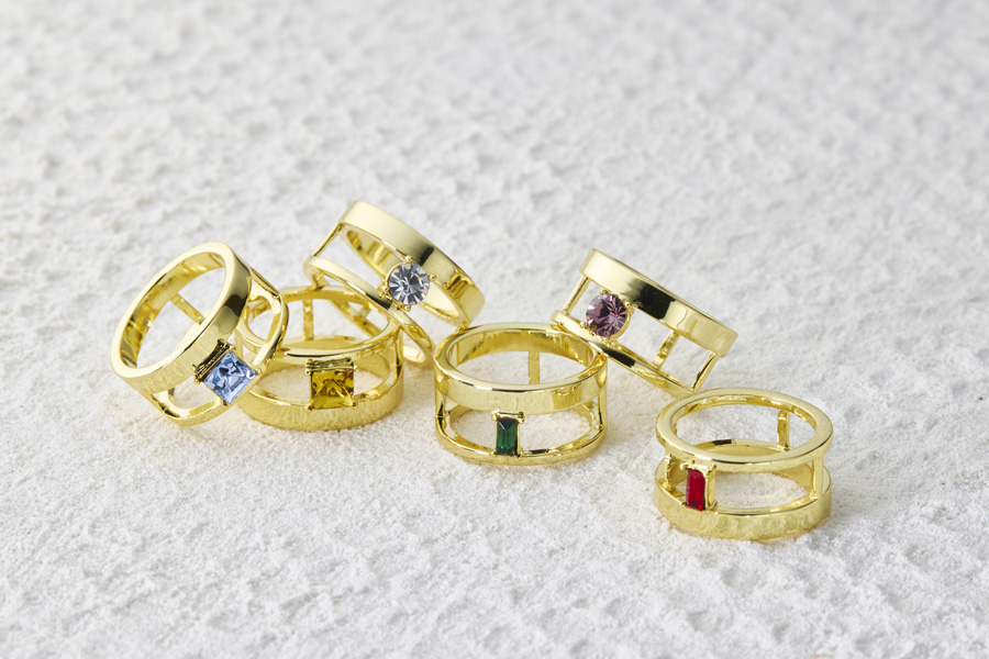 誕生石モチーフのスカーフリング